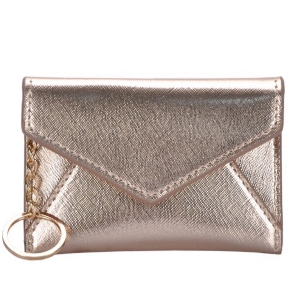 Envelope Vegan Leather Card Holder Keychain